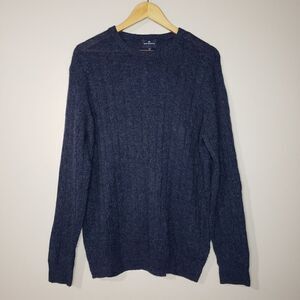 Blue Harbour Medium Navy 100% Lambswool Long Sleeve Crewneck Sweater